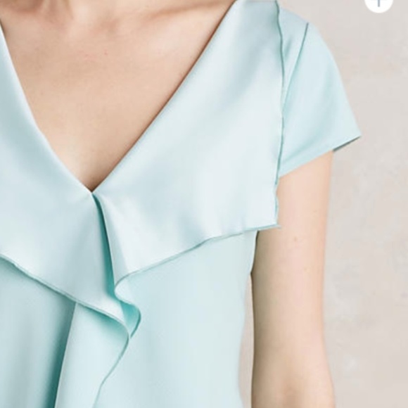 Anthropologie Cascade Blouse Ice Blue - Picture 2 of 3